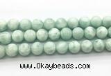 CAS305 15.5 inches 14mm round snowflake angelite gemstone beads