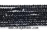 CON121 15.5 inches 3mm faceted round black onyx gemstone beads