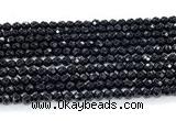 CON122 15.5 inches 4mm faceted round black onyx gemstone beads