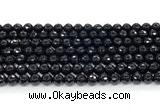 CON123 15.5 inches 5mm faceted round black onyx gemstone beads