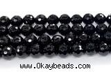 CON128 15.5 inches 14mm faceted round black onyx gemstone beads