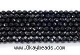 CON131 15.5 inches 6mm faceted round black onyx gemstone beads