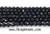 CON132 15.5 inches 8mm faceted round black onyx gemstone beads