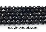 CON133 15.5 inches 10mm faceted round black onyx gemstone beads