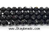 CON135 15.5 inches 14mm faceted round black onyx gemstone beads