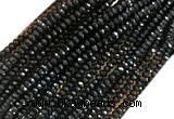 AGBS01 15 inches 2*4mm faceted rondelle black agate beads wholesale