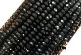 AGBS02 15 inches 4*6mm faceted rondelle black agate beads wholesale