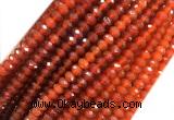 AGBS07 15 inches 4*6mm faceted rondelle red agate beads wholesale