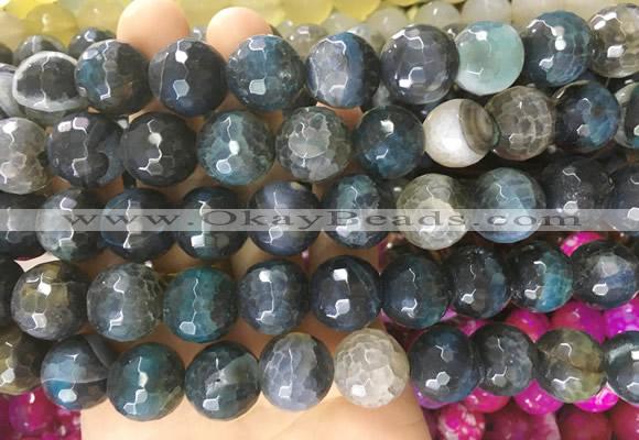 AGBS162 15 inches 16mm faceted round agate gemstone beads wholesale