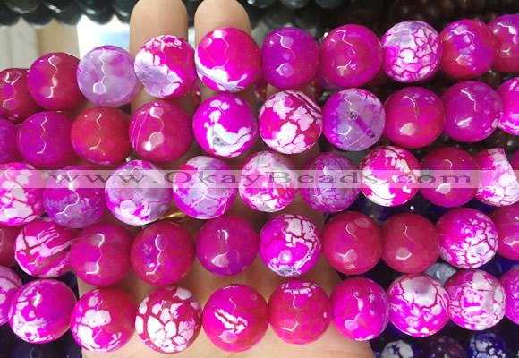 AGBS166 15 inches 16mm faceted round agate gemstone beads wholesale