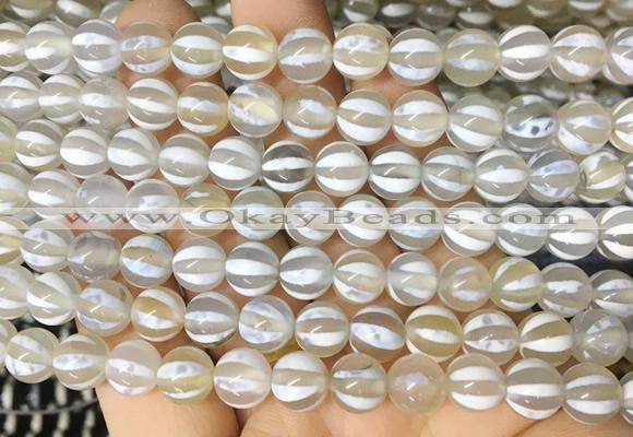 AGBS172 15 inches 8mm round tibetan dzi agate beads wholesale