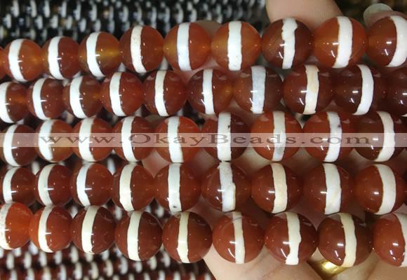 AGBS190 15 inches 12mm round tibetan dzi agate beads wholesale