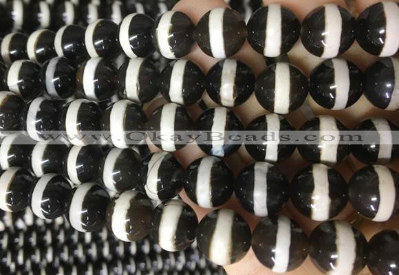 AGBS195 15 inches 12mm round tibetan dzi agate beads wholesale