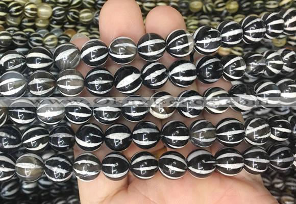 AGBS215 15 inches 10mm round tibetan dzi agate gemstone beads