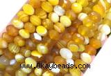 AGBS26 15 inches 6*10mm faceted rondelle banded agate beads wholesale