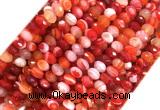 AGBS36 15 inches 4*6mm faceted rondelle banded agate beads wholesale