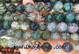 AGBS366 15 inches 12mm round green dragon veins agate beads wholesale  AGBS366 15 inches 12mm round green dragon veins agate beads wholesale
