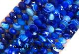 AGBS46 15 inches 6*10mm faceted rondelle banded agate beads wholesale