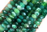 AGBS50 15 inches 6*10mm faceted rondelle banded agate beads wholesale