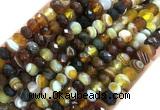 AGBS52 15 inches 4*6mm faceted rondelle banded agate beads wholesale