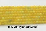 AGBS72 15 inches 4mm round yellow fire agate beads wholesale