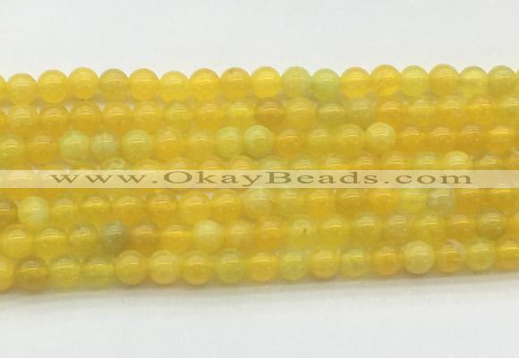 AGBS72 15 inches 4mm round yellow fire agate beads wholesale