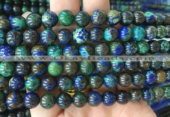 AZBS07 15 inches 8mm round azurite gemstone beads wholesale