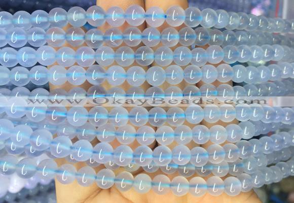 BCBS15 15 inches 6mm round blue chalcedony beads wholesale