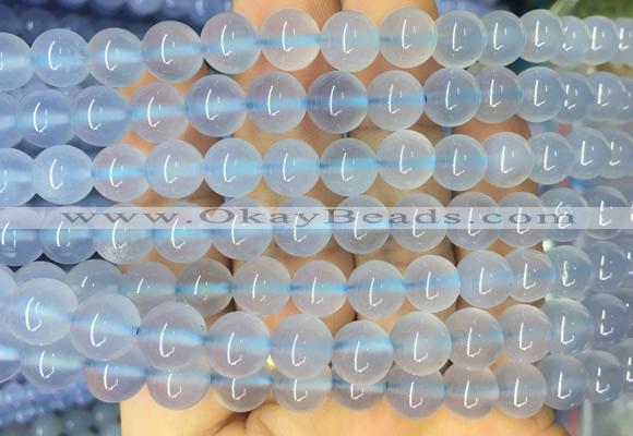 BCBS16 15 inches 8mm round blue chalcedony beads wholesale