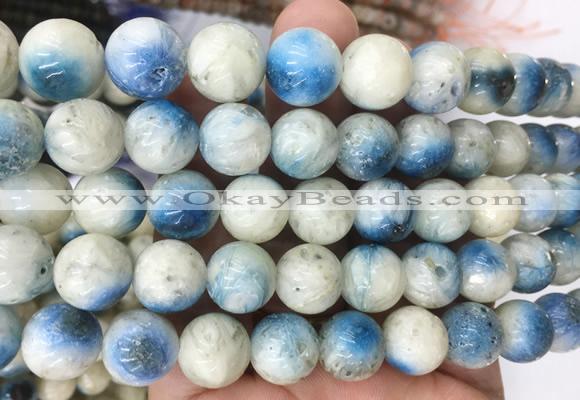 BIBS04 15 inches 12mm round blue ice glacierite stone beads wholesale