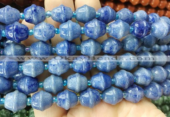 BLBS07 15 inches 10*11mm bell blue aventurine jade beads wholesale