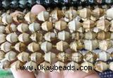 BLBS22 15 inches 10*11mm bell picture jasper beads wholesale