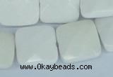 CAA06 15.5 inches 18*18mm faceted square white agate gemstone beads