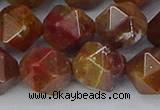 CAA1003 15.5 inches 12mm faceted nuggets red moss agate beads