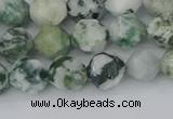 CAA1021 15.5 inches 8mm faceted nuggets tree agate beads