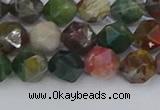 CAA1027 15.5 inches 8mm faceted nuggets Indian agate beads