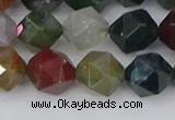 CAA1028 15.5 inches 10mm faceted nuggets Indian agate beads