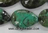 CAA104 15.5 inches 20*30mm flat teardrop grass agate gemstone beads