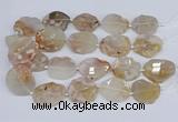 CAA1127 15.5 inches 25*35mm - 35*45mm freeform sakura agate beads