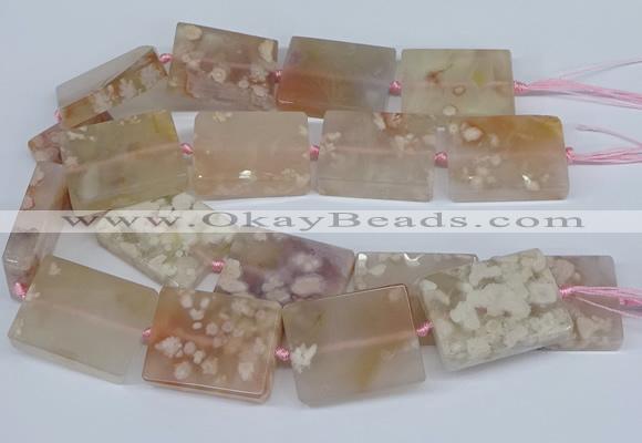 CAA1131 15.5 inches 30*40mm rectangle sakura agate gemstone beads