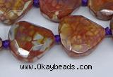 CAA1135 18*20mm - 25*35mm faceted freeform dragon veins agate beads