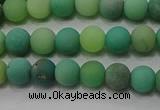 CAA1150 15.5 inches 4mm round matte grass agate beads wholesale