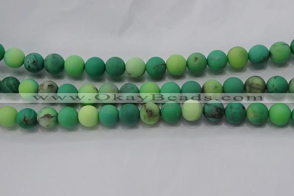 CAA1152 15.5 inches 8mm round matte grass agate beads wholesale