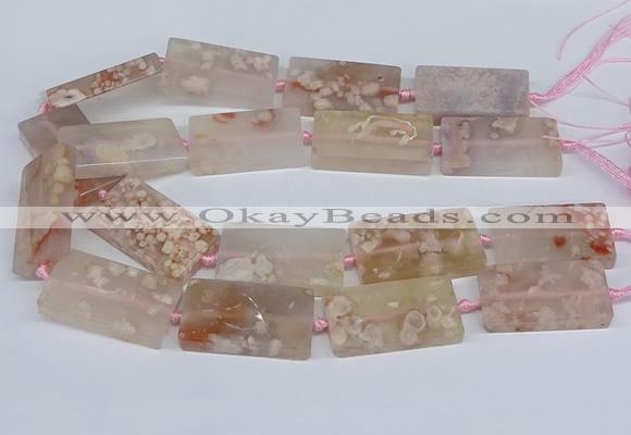 CAA1167 15.5 inches 22*40mm rectangle sakura agate gemstone beads