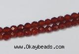 CAA117 15.5 inches 4mm faceted round red agate gemstone beads