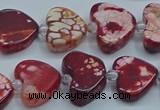 CAA1188 15.5 inches 16mm - 18mm heart dragon veins agate beads