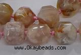 CAA1208 15.5 inches 10*14mm - 12*16mm faceted nuggets sakura agate beads