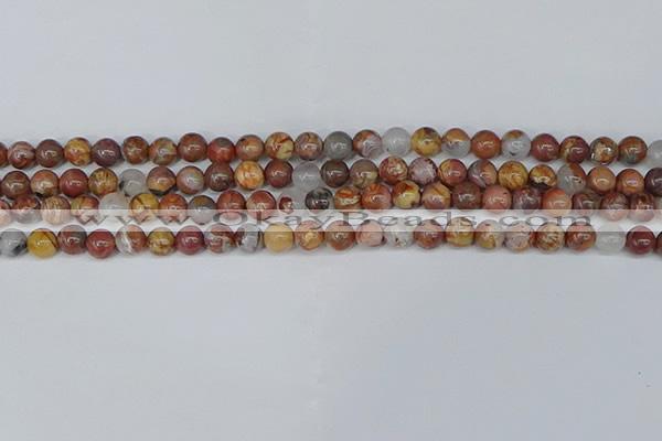 CAA1221 15.5 inches 6mm round gold mountain agate beads