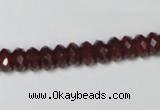 CAA123 15.5 inches 5*8mm faceted rondelle red agate gemstone beads