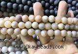 CAA1312 15.5 inches 10mm round matte plated druzy agate beads